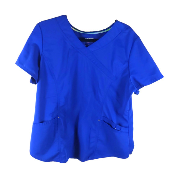 Scrub Star Ultimate Women's Scrub Top Blue Size Large Medical Nursing - Picture 3 of 7